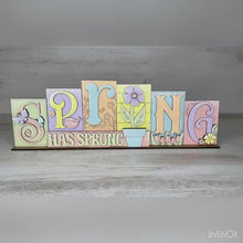Load and play video in Gallery viewer, Spring Has Sprung Fun In The Sun Standing Reversible Blocks File SVG, Tiered Tray Glowforge, LuckyHeartDesignsCo