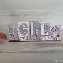 Load and play video in Gallery viewer, Hello Spring Sweet Summer Standing Reversible Blocks File SVG, Tiered Tray Glowforge, LuckyHeartDesignsCo