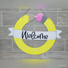 Load and play video in Gallery viewer, Pencil School Round Welcome Interchangeable SVG FILE, Teacher, Holiday, Seasonal Shapes, glowforge, LuckyHeartDesignsCo