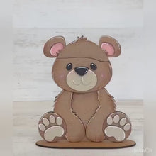 Load and play video in Gallery viewer, Bear Animal Hats Interchangeable MINI File SVG, Seasonal Leaning sign, Christmas, Holiday, Pet, Tiered Tray Glowforge, LuckyHeartDesignsCo