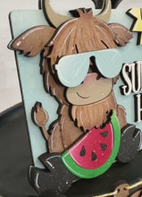 Load and play video in Gallery viewer, Highland Cow Summer Picnic Tiered Tray File SVG, Farm,  Glowforge Tier Tray, LuckyHeartDesignsCo