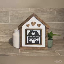 Load and play video in Gallery viewer, Simple Shapes Interchangeable Leaning Sign File, Glowforge, LuckyHeartDesignsCo