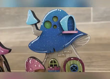 Load and play video in Gallery viewer, Standing Mushroom Houses Set Gnome File SVG, Fall Glowforge, Fairy Village, LuckyHeartDesignsCo
