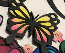 Load image into Gallery viewer, Layered Floral File 2 -with butterflies, SVG FILE glowforge