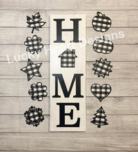 Load image into Gallery viewer, Home Plaid Interchangeable with Shiplap Round File, SVG glowforge