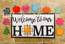 Load image into Gallery viewer, INTERCHANGEABLE HOME SIGN WITH PLAID BACKER file, SVG Lucky Heart Designs
