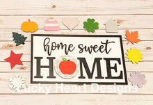 Load image into Gallery viewer, INTERCHANGEABLE HOME SIGN WITH PLAID BACKER file, SVG Lucky Heart Designs