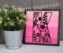 Load image into Gallery viewer, Mila Floral Alphabet File SVG, Flower Name Sign, LuckyHeartDesignsCo