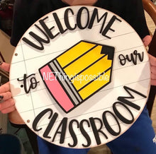 Load image into Gallery viewer, Interchangeable School Sign, SVG FILE glowforge door hanger