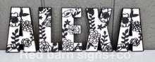 Load image into Gallery viewer, Mila Floral Alphabet File SVG, Flower Name Sign, LuckyHeartDesignsCo