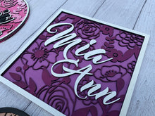 Load image into Gallery viewer, Floral 3 piece layered framed designs file, SVG