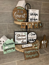 Load image into Gallery viewer, Kitchen Tiered Tray File, SVG, Glowforge, tiered tray decor