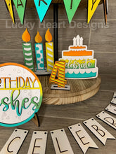 Load image into Gallery viewer, Birthday Tiered Tray file SVG, Glowforge, Celebrate Candles, Lucky Heart Designs