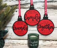 Load image into Gallery viewer, Quarantine Christmas Ornament file SVG, when the world stayed apart, side by side or miles apart, glowforge,