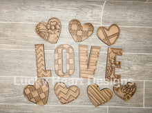 Load image into Gallery viewer, Love & Hearts Standing File SVG, glowforge, valentines day