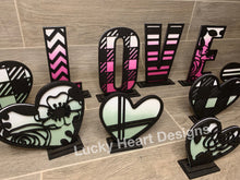 Load image into Gallery viewer, Love & Hearts Standing File SVG, glowforge, valentines day