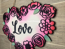Load image into Gallery viewer, Heart Floral Wreath File SVG, Glowforge, Valentines Decor