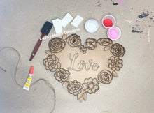 Load image into Gallery viewer, Heart Floral Wreath File SVG, Glowforge, Valentines Decor