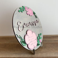 Load image into Gallery viewer, Floral Milestone Sign, SVG FILE glowforge flowers