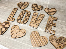 Load image into Gallery viewer, Love & Hearts Standing File SVG, glowforge, valentines day