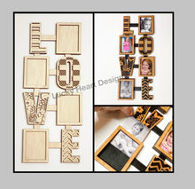 Load image into Gallery viewer, Patterned Love Wall Picture Frame Collage Two Versions,File SVG, Glowforge