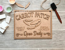 Load image into Gallery viewer, Carrot Patch Easter Sign DIY Kit File SVG, Glowforge decor