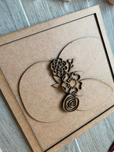 Load image into Gallery viewer, Floral Bunny Easter Spring Sign File SVG, Glowforge, Door Hanger Sign, LuckyHeartDesignsCo