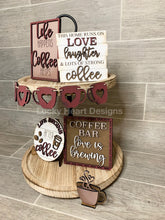 Load image into Gallery viewer, Coffee Tiered Tray Digital File SVG, glowforge tier tray