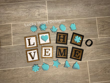 Load image into Gallery viewer, Interchangeable HOME & LOVE Tiered Tray Blocks File SVG, Glowforge Thier Tray