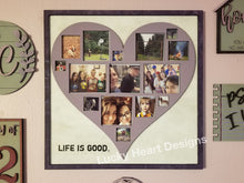 Load image into Gallery viewer, Heart Collage Frame File SVG, Glowforge picture frame