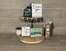 Load image into Gallery viewer, Tiered Tray Year Round Quote Bundle File SVG, Glowforge Tier Tray, Family, Home
