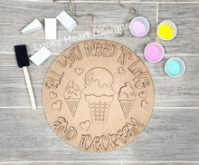 Load image into Gallery viewer, All You Need Is Love And Icecream File SVG, Glowforge Door hanger Summer