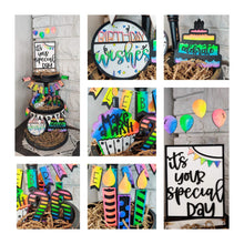 Load image into Gallery viewer, Birthday Tiered Tray file SVG, Glowforge, Celebrate Candles, Lucky Heart Designs