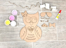Load image into Gallery viewer, Valentines Standing Owl Kit File SVG, Glowforge