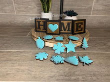 Load image into Gallery viewer, Interchangeable HOME & LOVE Tiered Tray Blocks File SVG, Glowforge Thier Tray