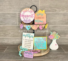 Load image into Gallery viewer, Mother's Day Tiered Tray File SVG, Glowforge Mom Tier Tray