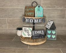 Load image into Gallery viewer, Tiered Tray Year Round Quote Bundle File SVG, Glowforge Tier Tray, Family, Home