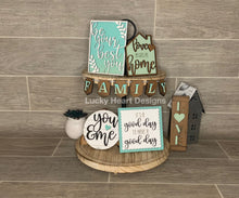 Load image into Gallery viewer, Tiered Tray Year Round Quote Bundle File SVG, Glowforge Tier Tray, Family, Home
