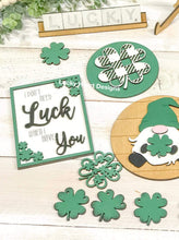 Load image into Gallery viewer, Lucky St. Patrick's Day Tiered Tray File SVG, Glowforge Tier Tray Lucky, LuckyHeartDesignsCo