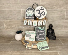 Load image into Gallery viewer, Namaste Tiered Tray File SVG, Glowforge Meditation Buddhist