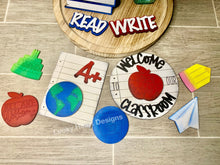 Load image into Gallery viewer, School Teacher Tiered Tray File SVG, Glowforge Tier Tray, Apple