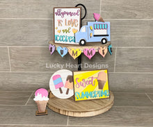 Load image into Gallery viewer, Summer Ice cream Tiered Tray File SVG, Glowforge Tier Tray