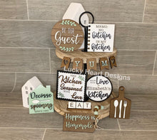 Load image into Gallery viewer, Kitchen Tiered Tray File, SVG, Glowforge, tiered tray decor
