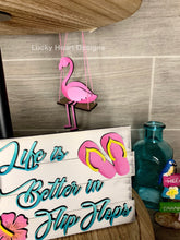 Load image into Gallery viewer, Tropical Tiered Tray File SVG Glowforge Flamingo Island Tier Tray, Lucky Heart Designs