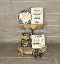 Load image into Gallery viewer, Cancer Awareness Tiered Tray File SVG, Glowforge Fundraiser