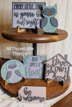 Load image into Gallery viewer, Owl Tiered Tray File SVG, Glowforge, Tier tray decor