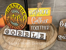 Load image into Gallery viewer, Thanksgiving Tiered Tray File SVG, Glowforge Laser, Thankful Fall Tier Tray, LuckyHeartDesignsCo