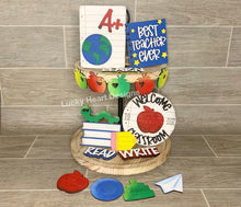 Load image into Gallery viewer, School Teacher Tiered Tray File SVG, Glowforge Tier Tray, Apple