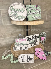 Load image into Gallery viewer, Wedding Tiered Tray File SVG, Glowforge Laser, Shower Tier Tray, LuckyHeartDesignsCo