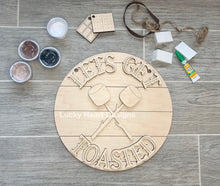 Load image into Gallery viewer, Lets Get Toasted Door Hanger File SVG, Glowforge Smore's Camping Sign